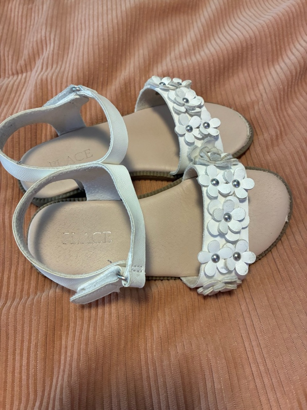 The Children's Place White Floral Strap Sandals